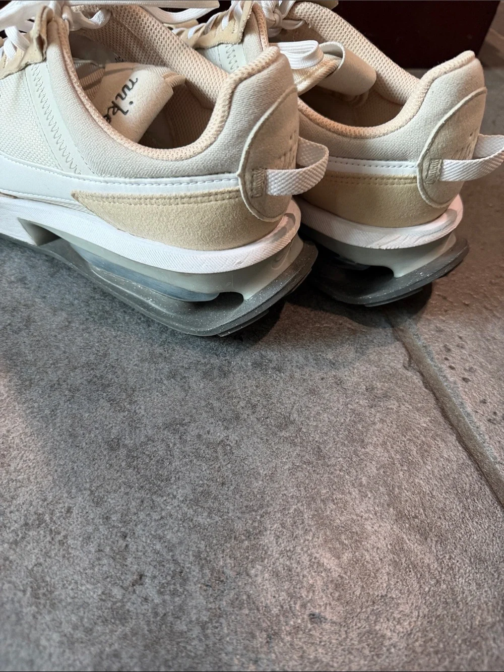 Nike Women’s Cream and White Air-Cushioned Casual Sneakers